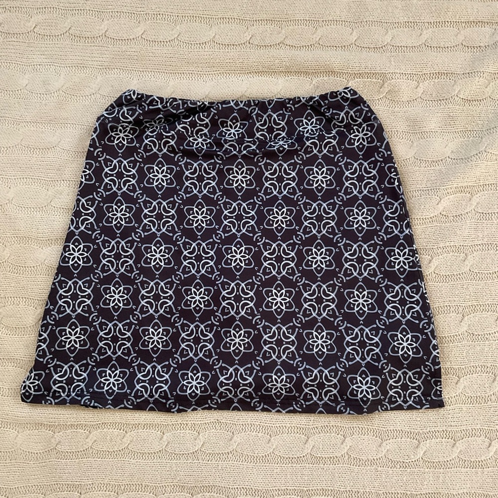 Ina Black and White Floral A-Line Skirt